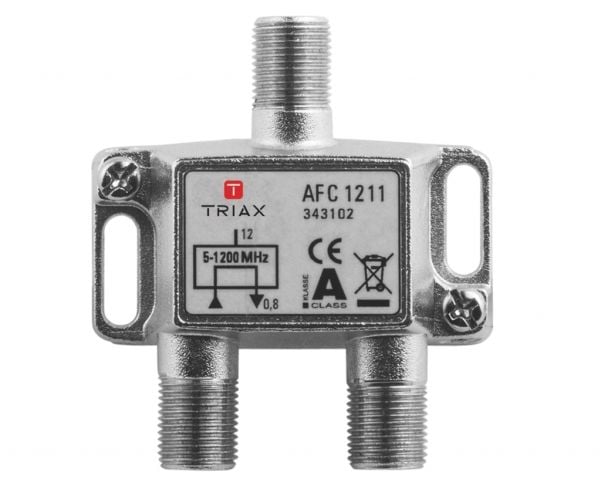 Triax AFC 1211, Kaapelin jakaja, 75 O, 5 - 1218 MHz, Metallinen, Sinkki, Naaras