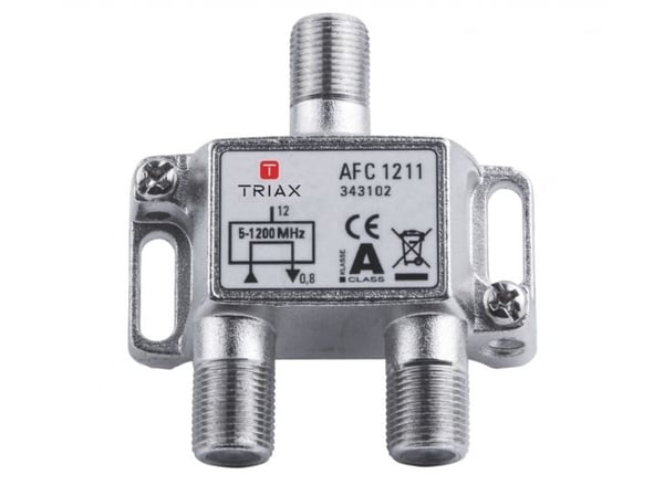 Triax AFC 1211, Kaapelin jakaja, 75 O, 5 - 1218 MHz, Metallinen, Sinkki, Naaras