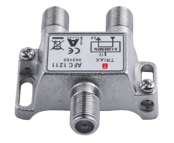 Triax AFC 1211, Kaapelin jakaja, 75 O, 5 - 1218 MHz, Metallinen, Sinkki, Naaras