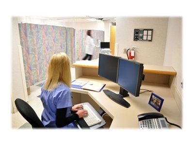 Ergotron Neo-Flex - Stativ - for 2 LCD-skjermer - svart - skjermstørrelse: inntil 24" - skrivebord