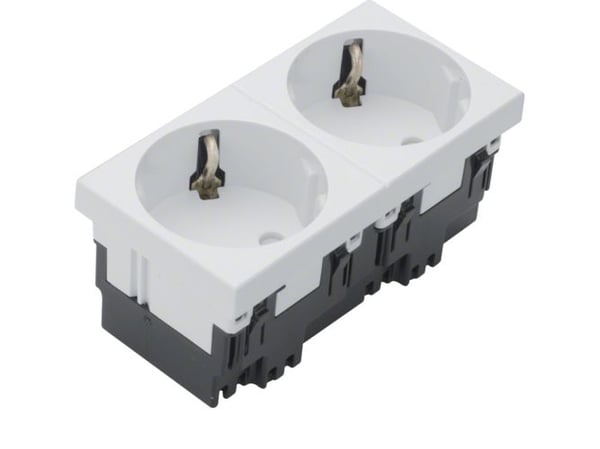 HAGER ESR2339010 Uttag med jordad kontakt 2-f Rastec 33G rw (ESR2339010)