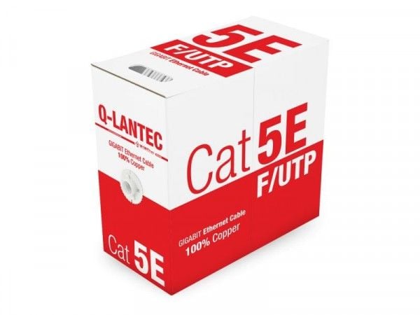 ALANTEC Q-LANTEC - Irtokaapeli - 305 m - taitettu suojaamaton kierretty parikaapeli (F/UTP) - CAT 5e - kiinteä - vaaleanharmaa