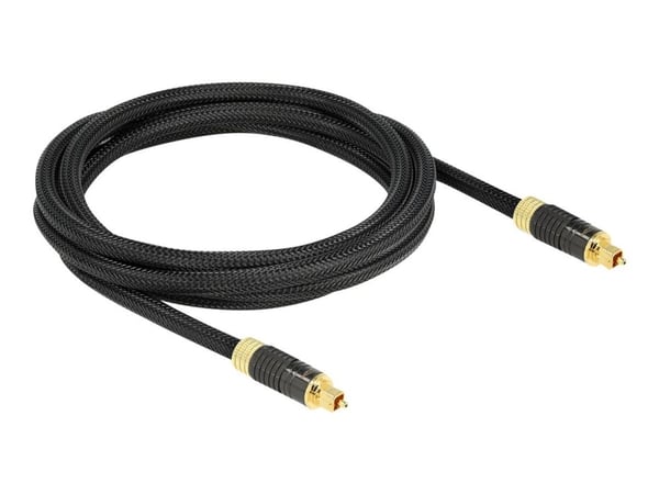 Delock - Digitaalinen lydkabel (optisk) - SPDIF - TOSLINK han til TOSLINK han - 2 m - fiberoptik - antracit (sort)