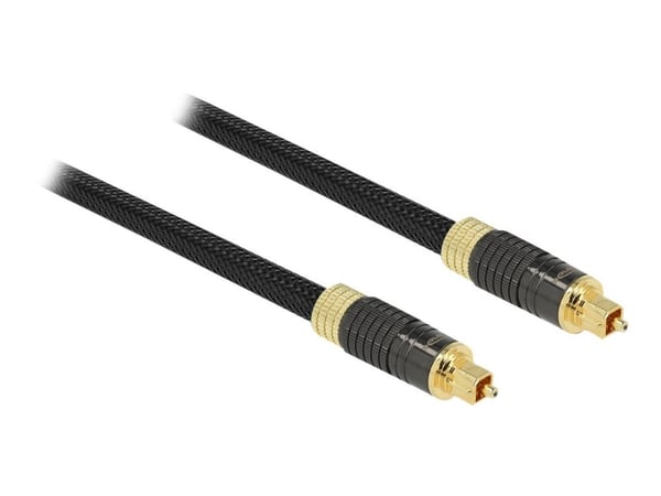 Delock - Digitaalinen lydkabel (optisk) - SPDIF - TOSLINK han til TOSLINK han - 2 m - fiberoptik - antracit (sort)
