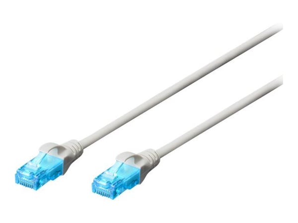 DIGITUS Ecoline - Koblingskabel - RJ-45 (hann) til RJ-45 (hann) - UTP - CAT 5e - med støvel - grå