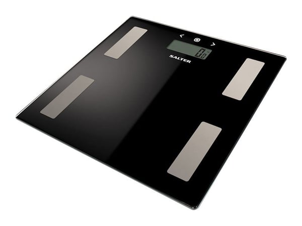 Salter 9150 BK3R, Sähkökäyttöinen henkilövaaka, 180 kg, 100 g, Musta, Lasi, 8 käyttäjä (t)