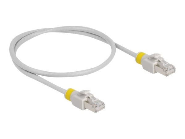 Delock - Koppeledning - RJ-45 (hann) til RJ-45 (hann) - 50 cm - 6 mm - S/FTP - CAT 6a - halogenfri - grå