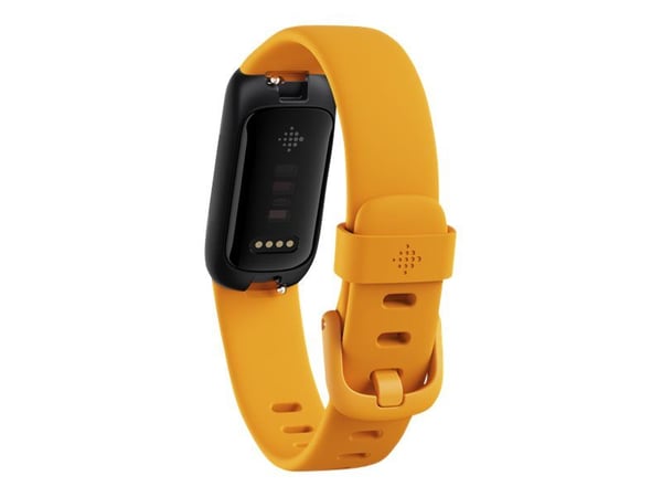 Fitbit Inspire 3 - Svart - aktivitetssporer med bånd - silikon - oransje - håndleddstørrelse: inntil 221 mm - Bluetooth - morgenglød, svart