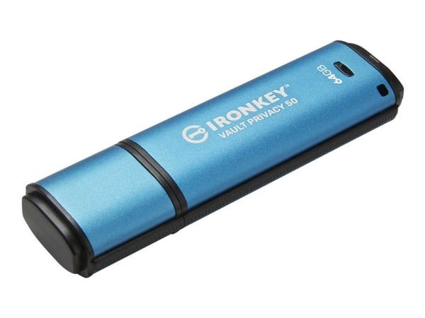 Kingston IronKey Vault Privacy 50 Series - USB flash-enhet - krypterat - 64 GB - USB 3.2 Gen 1 - TAA-kompatibel