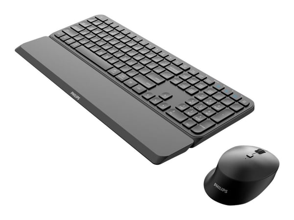 Philips 6000 series SPT6607B - Tastatur- og mussett - trådløs - 2.4 GHz, Bluetooth 3.0, Bluetooth 5.0 - QWERTY - svart