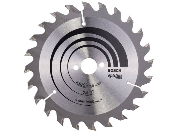Bosch Optiline Wood - Sirkelformet sagblad - for tre - 160 mm - 24 tenner