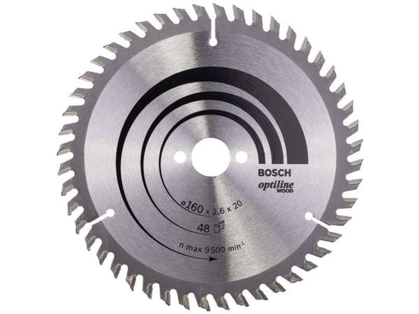 Bosch RUNDSAVKLINGE OPTILINE WOOD 160X20MM 48T 48T