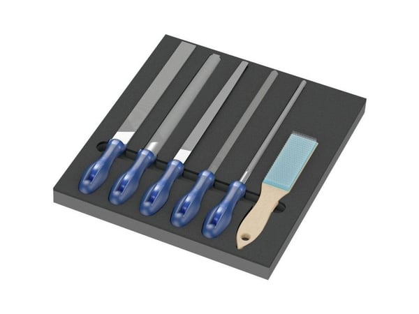 Wera 05150183001, Sats med filer, Halvrund fil, Rund fil, Fyrkant, Plast, Blå, 344 mm, 392 mm