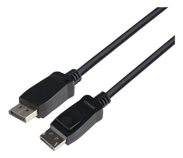 DisplayPort-kabel DELTACO 1m, 8K, DP 1.4, DSC 1.2, LSZH, svart/DP8K-1010-LSZH