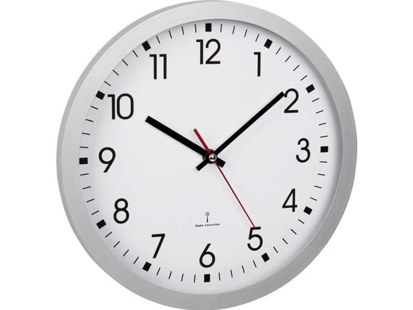 TFA - Klokke - kvarts - veggmonterbar - 30 cm - ramme: sølv