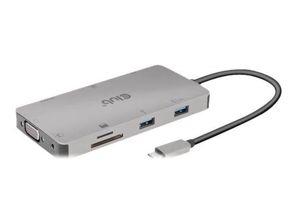 Club 3D USB Gen1 Type-C 9-in-1 -keskitin - Telakointiasema - USB-C - VGA, HDMI - GigE