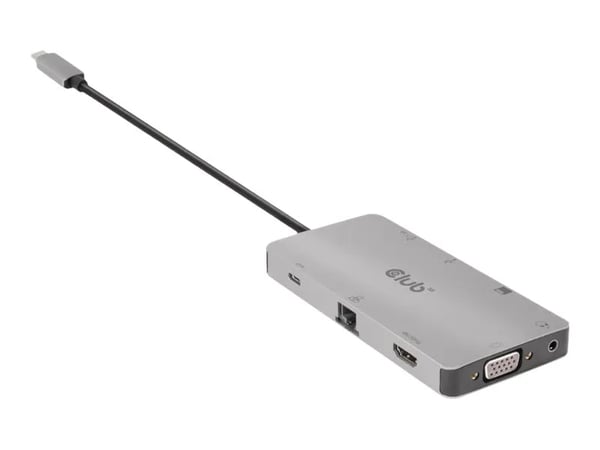 Club 3D USB Gen1 Type-C 9-in-1 -keskitin - Telakointiasema - USB-C - VGA, HDMI - GigE
