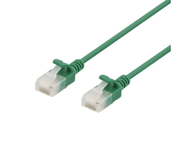 DELTACO - Koblingskabel - RJ-45 (hann) til RJ-45 (hann) - 30 cm - UTP - CAT 6a - formstøpt, uten hindringer - grønn
