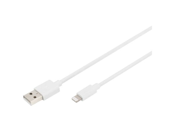 Digitus DB-600106-020-W, 2 m, Lightning, USB A, Uros, Uros, Valkoinen