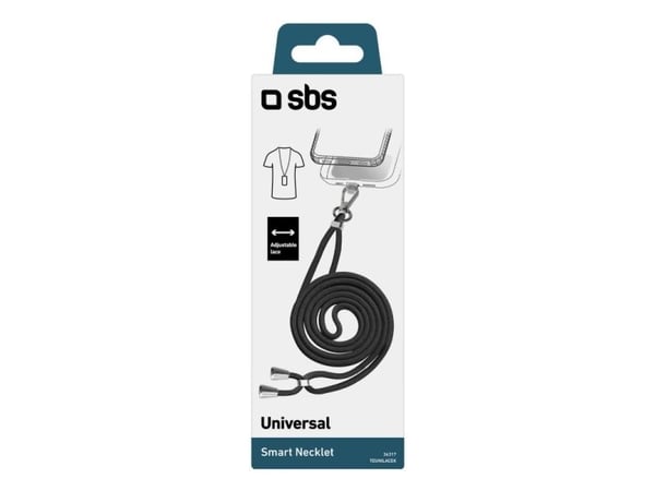 SBS TEUNILACEK, Nakkestropp, Sort, Stoff, 1 stykker, 70 mm, 15 mm