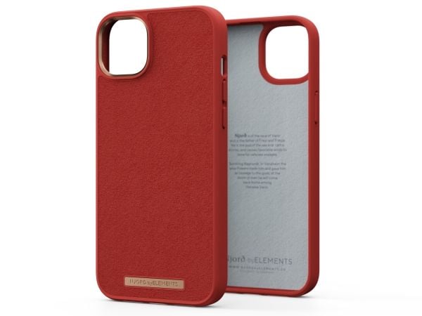 Njord byELEMENTS Suede Comfort+, Suojus, Apple, iPhone 14 Plus, 17 cm (6.7"), Oranssi
