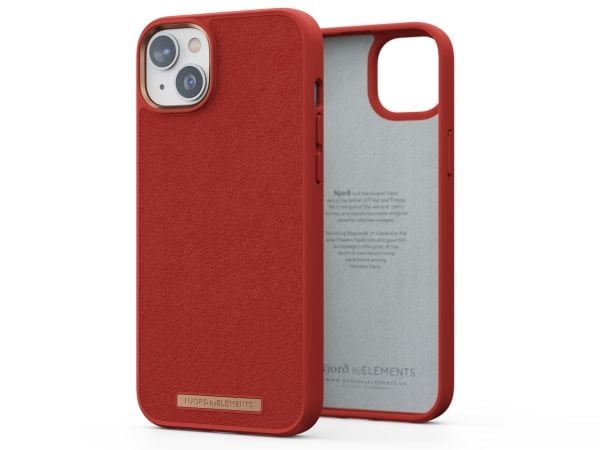 Njord byELEMENTS Suede Comfort+, Suojus, Apple, iPhone 14 Plus, 17 cm (6.7"), Oranssi