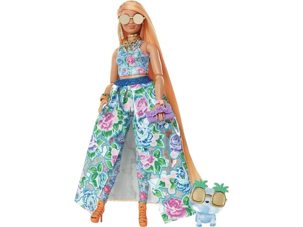 Mattel Barbie Extra Fancy dukke i blå blomsterkjole