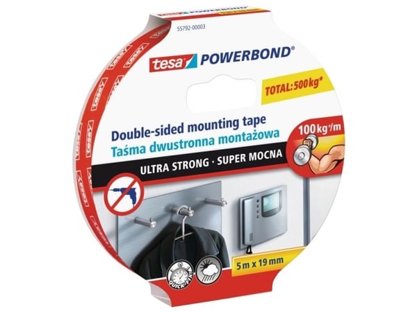 Tesa Powerbond - - genomskinlig
