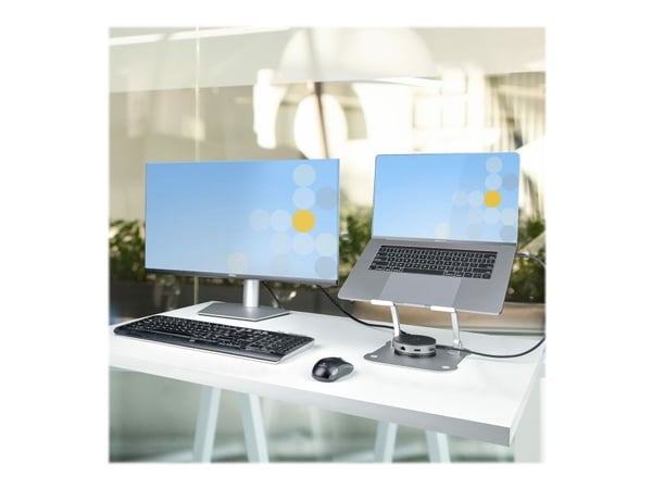Startech Laptop Stand for Desk, Ergonomic Laptop Stand Adjustable Height, Aluminum, Portable, Supports up to 22lb (10kg), Foldable Laptop Holder fo...