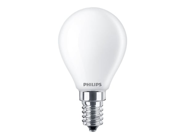 Philips - LED-lyspære - form: P45 - mattslipt finish - E14 - 3.4 W (ekvivalent 40 W) - klasse D - varmt hvitt lys - 2200-2700 K