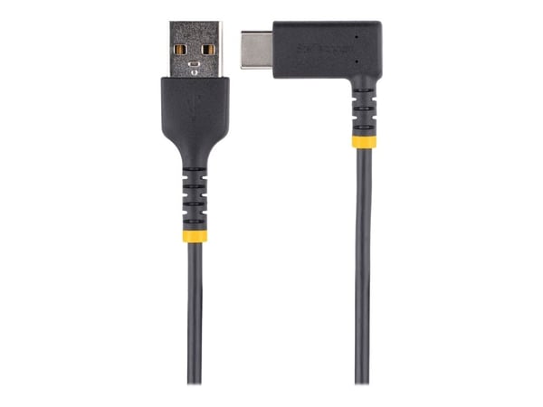 StarTech.com 3 fot (1m) USB A til C-ladekabel rett vinkel, kraftig hurtiglading USB-C-kabel, USB 2.0 A til Type-C, slitesterk og robust aramidfiber...