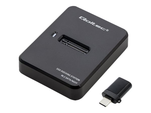 Qoltec - SSD-dokkestasjon - brønner: 1 - M.2 - M.2 Card (SATA) - USB 3.1 (Gen 1) - svart