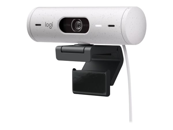 Logitech BRIO 500 - Webbkamera - färg - Full HD (1920 x 1080) - Inbyggd mikrofon (Stereo) - USB-C - Off-White