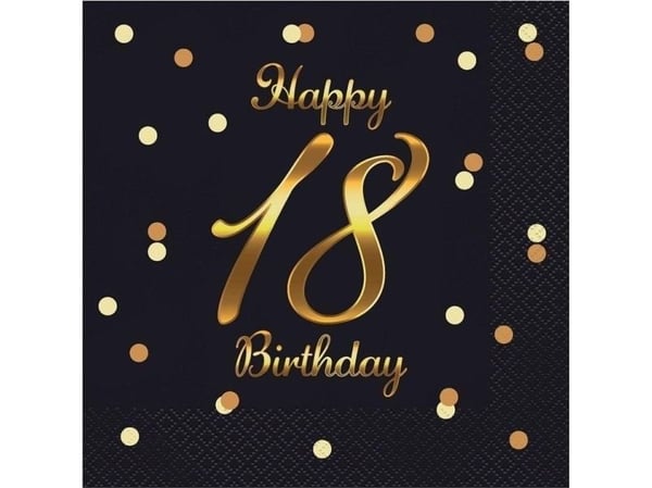 GoDan Serwetki Happy 18 Birthday sort 33x33cm 20szt