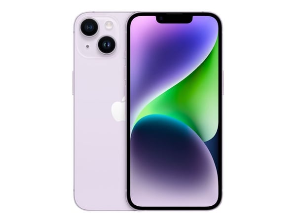 Apple iPhone 14 - 5G älypuhelin - dual-SIM / Sisäinen muisti 128 GB - OLED-näyttö - 6,1" - 2532 x 1170 pikseliä - 2x takakamera 12 MP, 12 MP - etuk...