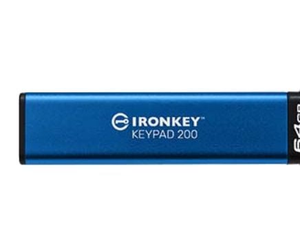 Kingston IronKey Keypad 200 - USB-flashstasjon - kryptert - FIPS 140-3 Level 3 - 64 GB - USB 3.2 Gen 1