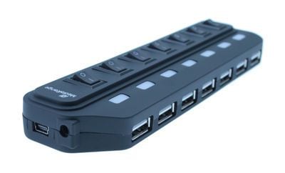 MediaRange MRCS504 - Hub - 7 x USB 2.0 - stasjonær