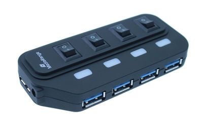 MediaRange MRCS504 - Hub - 4 x SuperSpeed USB 3.0 - stasjonær