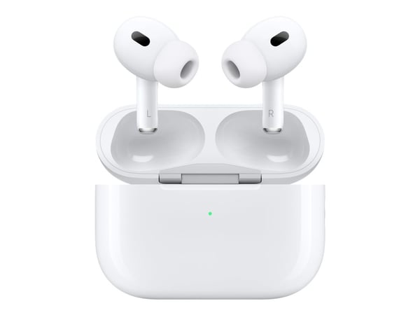 Apple AirPods Pro - 2. generasjon - True wireless-hodetelefoner med mikrofon - i øret - Bluetooth - aktiv støydemping - hvit