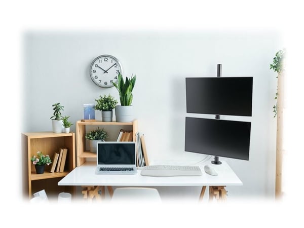 Kensington - Monteringssats (dubbel arm, C-klämma 10 - 88 mm, genomföringsfäste 10-88 mm, stång, 2 VESA-plattor) - fullständig rörelse - för 2 LCD/...