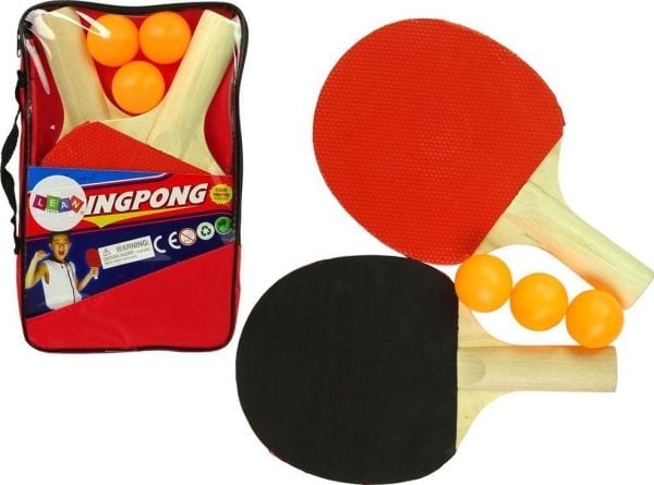 Lean Sport tre pingpong-paddles - 3 baller - etui