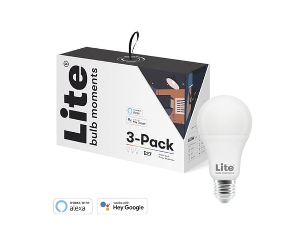 Lite Bulb Moments A60 RGB 2700-6500K E27 9W Valkoinen ja värillinen tunnelma 3 kpl