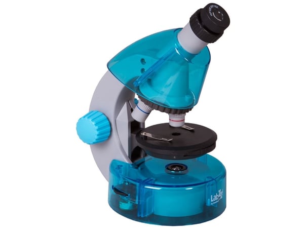Mikroskop for barn, Levenhuk LabZZ M101 Azure, 40x-640x, med eksperimentsett
