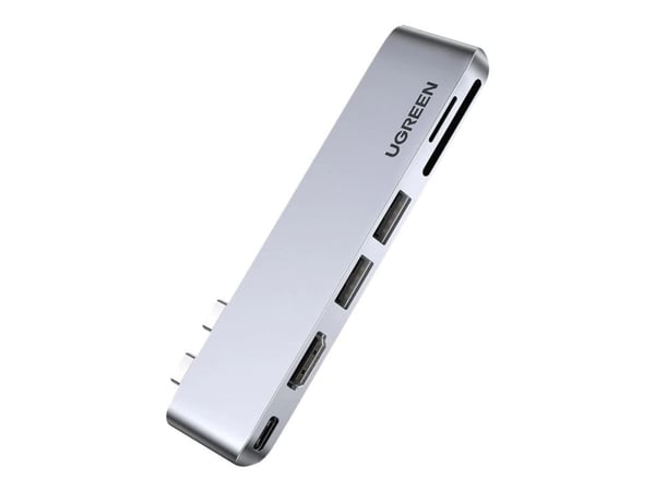 Ugreen 6-in-2 USB C Hub - Dokkingstasjon - USB-C 3.1 Gen 2 / Thunderbolt 3 - HDMI - for Apple MacBook Air (Early 2020, Late 2018, Late 2020, Mid 20...