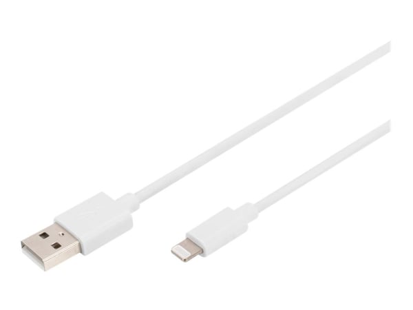 Digitus DB-600106-020-W, 2 m, Lightning, USB A, Uros, Uros, Valkoinen