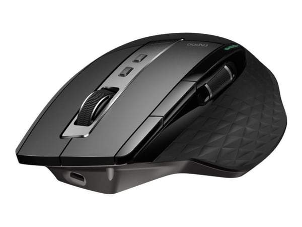 Rapoo MT750S - Mus - høyrehendt - optisk - trådløs - 2.4 GHz, Bluetooth 4.0, Bluetooth 3.0