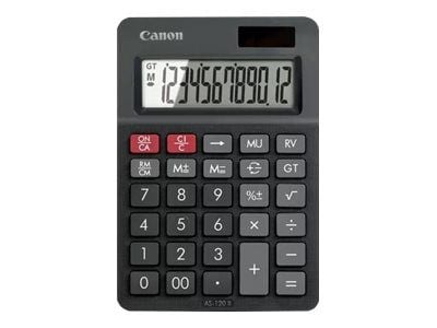 Canon AS-120 II - Skrivebordskalkulator - 12 sifre - solpanel, batteri - mørk grå