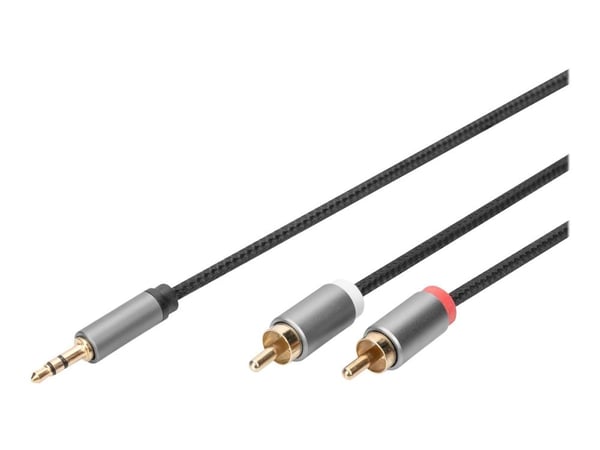 DIGITUS - Lydkabel - RCA hann til mini-phone stereo 3.5 mm hann - 1.8 m - svart