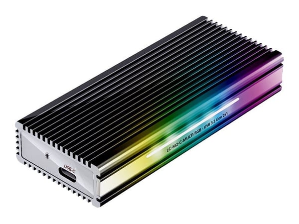 LC Power LC-M2-C-MULTI-RGB - Drevkabinett - M.2 - M.2 NVMe Card / SATA 10Gb/s - USB 3.2 (Gen 2) - svart