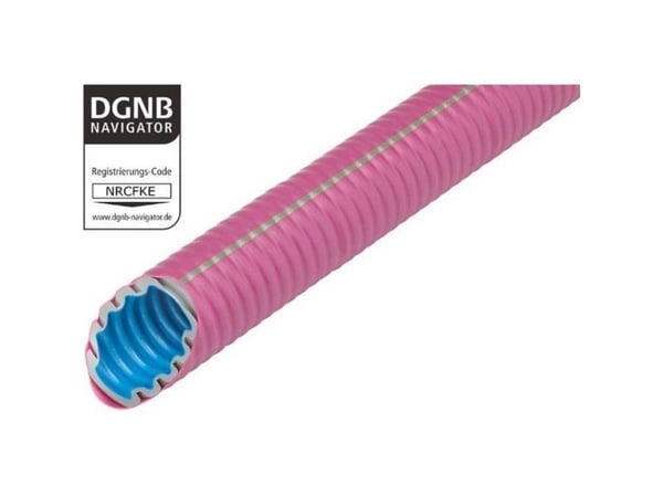 Fränkische Rohrwerke 25612020 FFKuS-EMF105co2ntr20 Bølgerør Magenta 13 mm 50 m